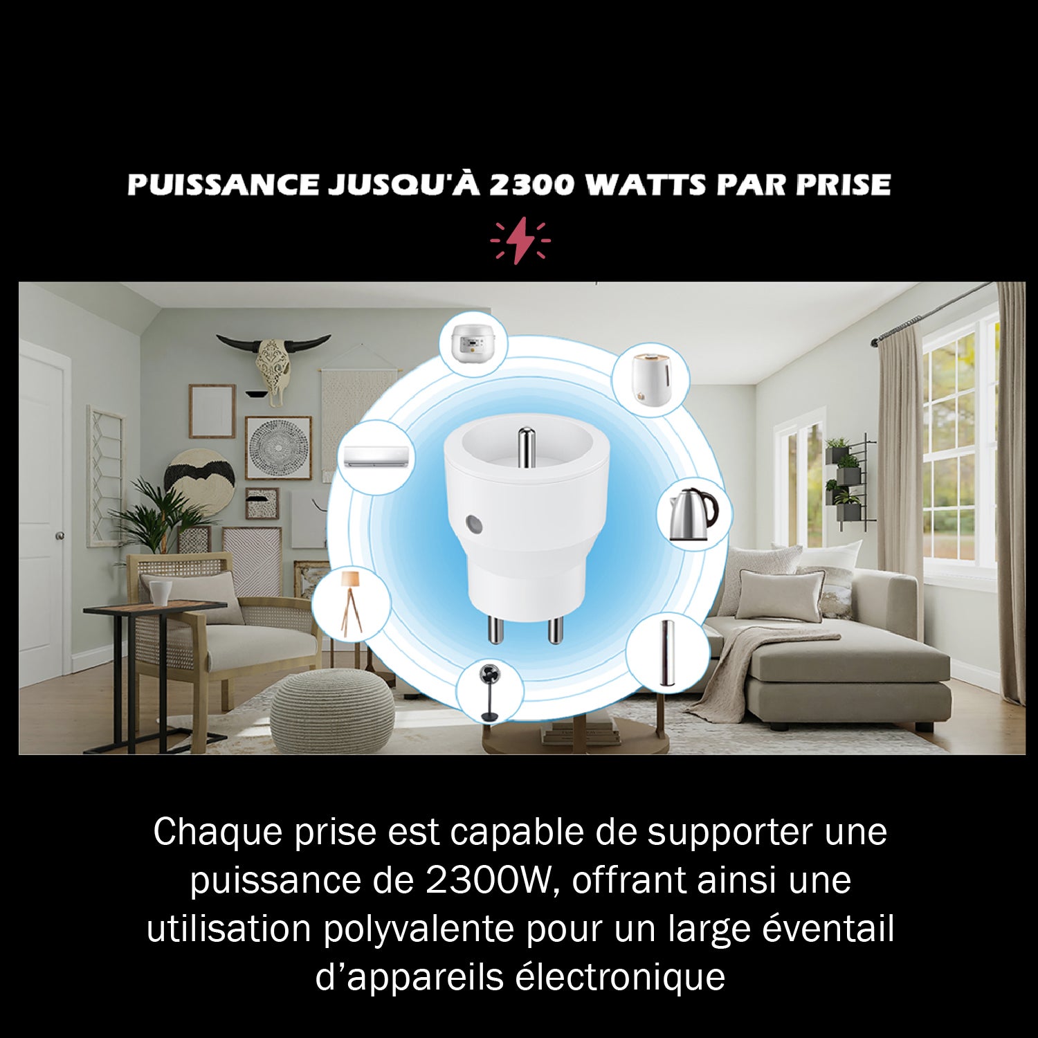 Lot de prise 2300W télécommandée intérieure - 5