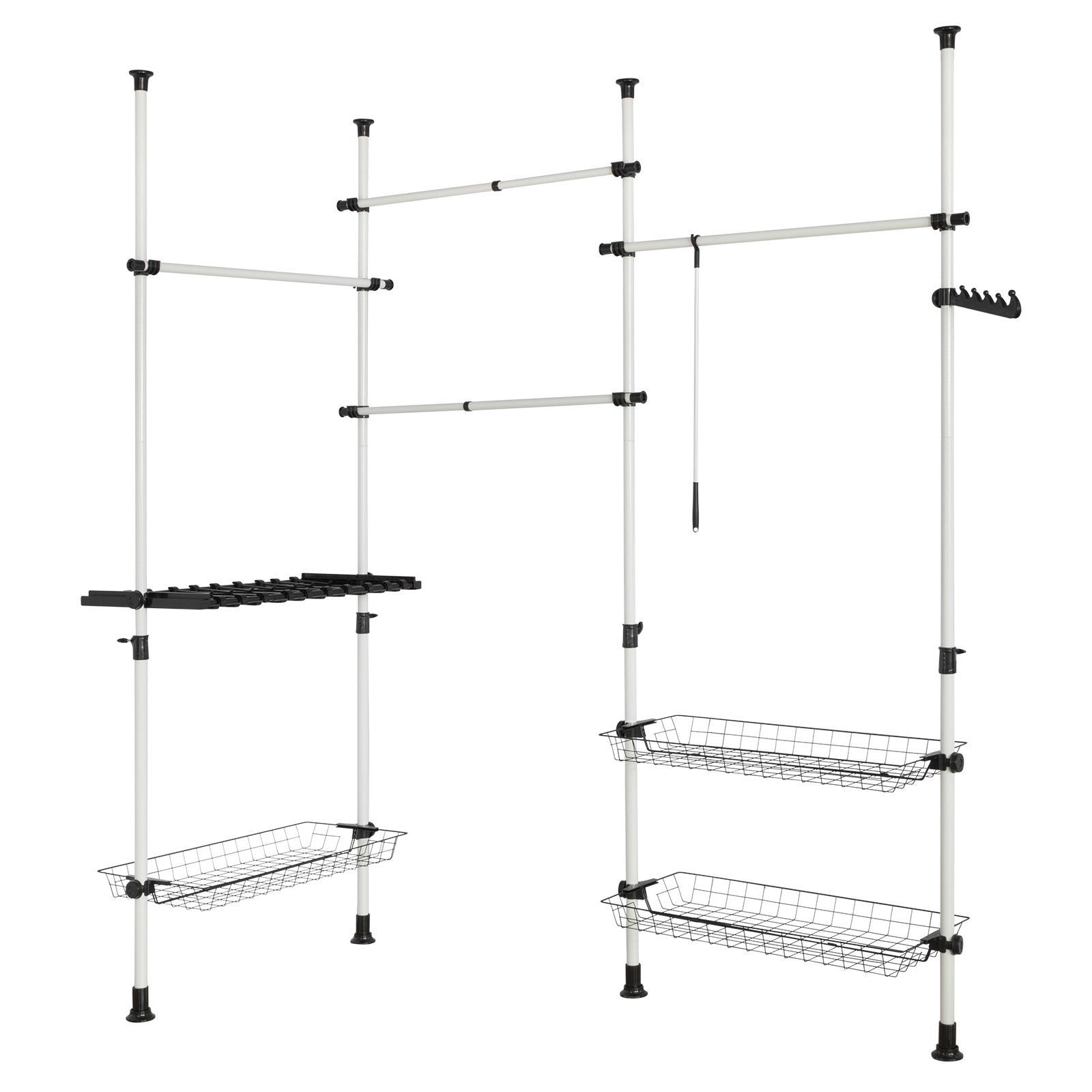 Appendiabiti Telescopico Regolabile Cocoarm - Barra Per Vestiti 230-330 Cm, Tubo 38 Mm, Da Soffitto A Pavimento, Organizer Per Camera