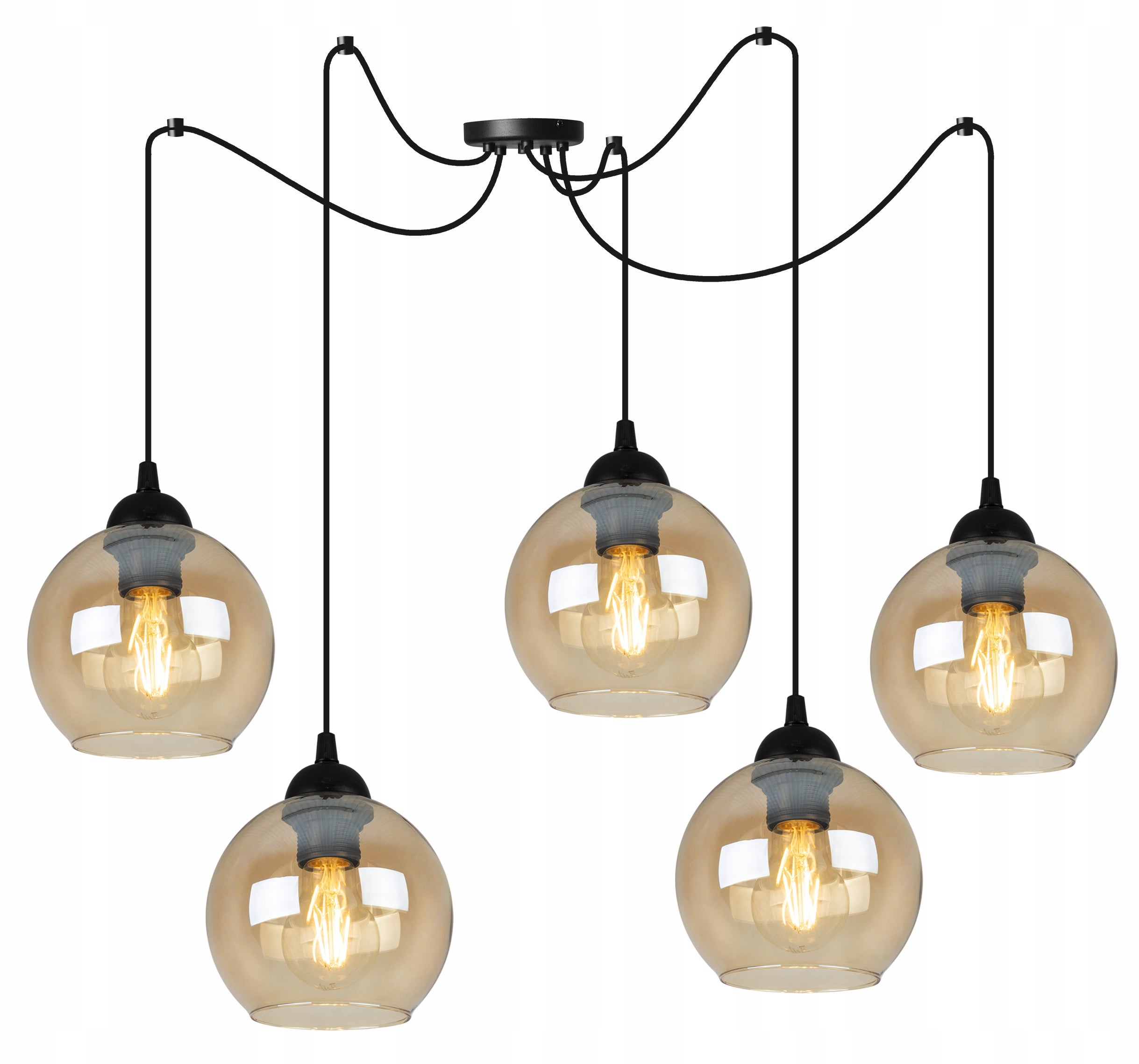 Lampa sufitowa wisząca Spider Haga modern 5xE27 abażur kula miedziana Light Home LH