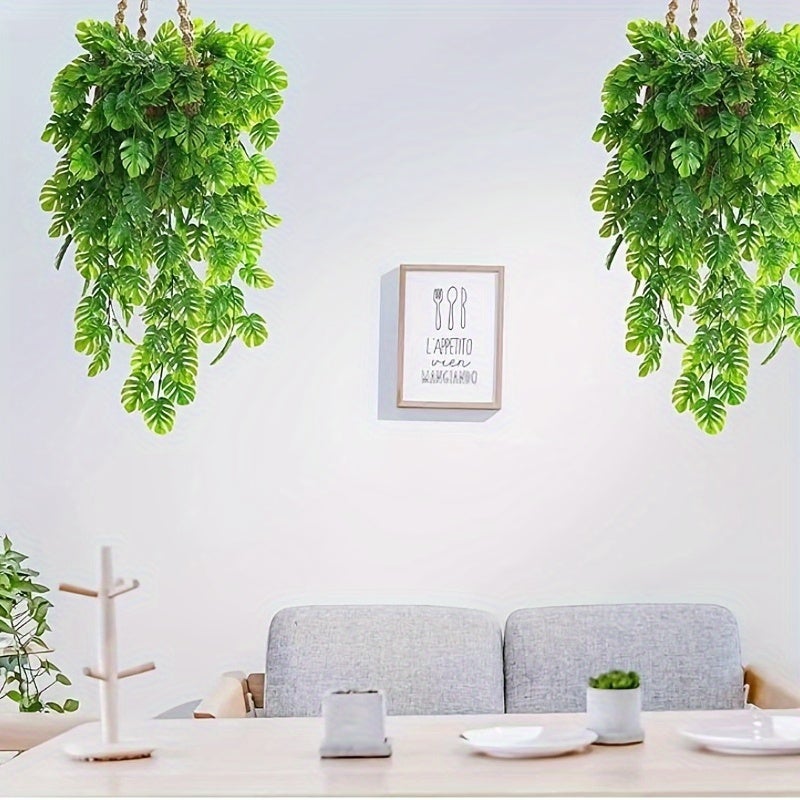 plantas colgantes artificiales resistentes a los rayos UV Monstera Deliciosa tropical y plantas de exterior de plástico para la decoración interior - 5