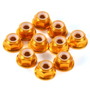 10 Pz Dadi Autobloccanti In Alluminio Con Inserti Nylon &ndash; Metrici Da M2 A M8 Esagonali