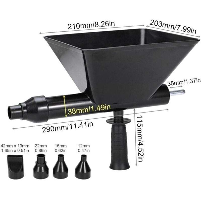 Pistolet à jointoyer électrique portable, machine à crépir pour mortier et ciment avec 4 buses - Applicateur de coulis pour brique et carrelage - 2