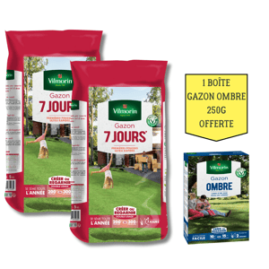 Gazon 7 Jours - 5 kg (x2) + Gazon Ombre Offert - 250 g