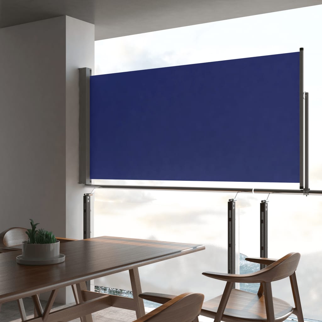 Maison exclusive - toldo lateral retráctil de jardín azul 120x300 cm