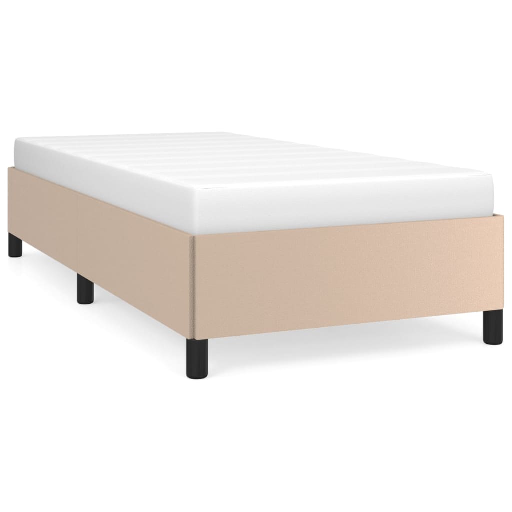 Maison Exclusive - Estrutura de cama 90x190 cm couro artificial cappuccino - 2
