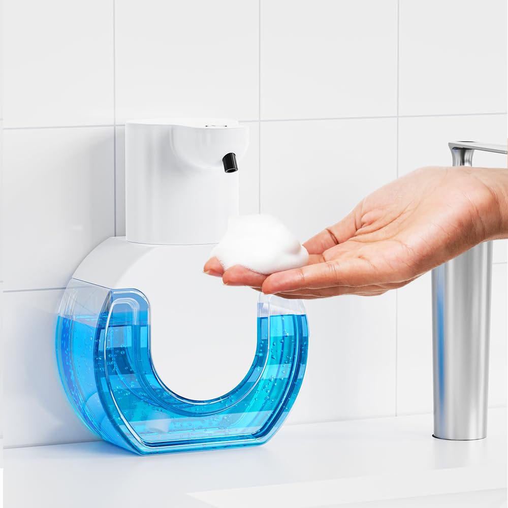 420 ML Distributeur de Savon Automatique,IPX5 étanche sans Contact Distributeur Savon Mousse avec Capteur Infrarouge, Rechargeable par USB - 7