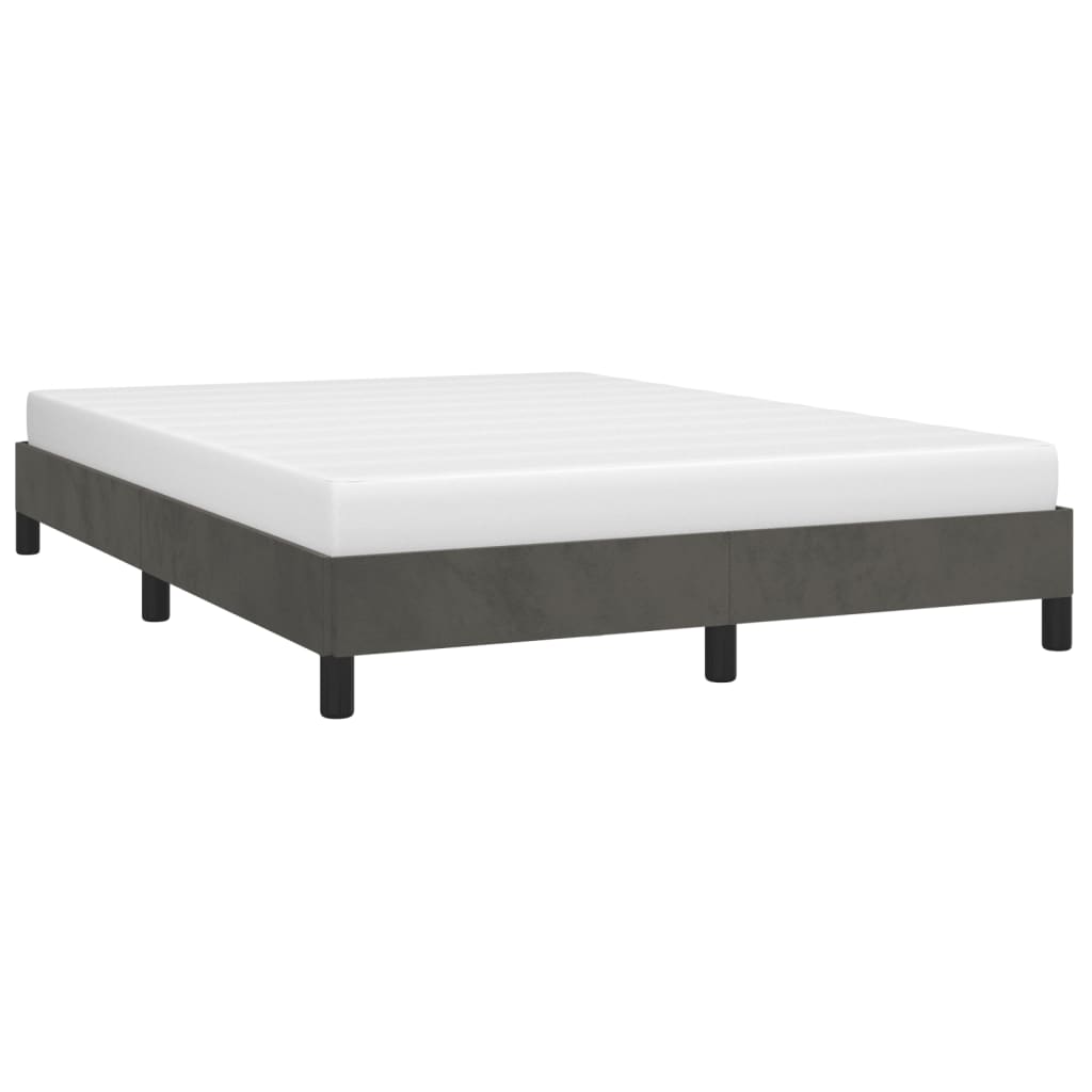 Cadre de lit sans matelas gris foncé 140 x 200 cm velours - 4