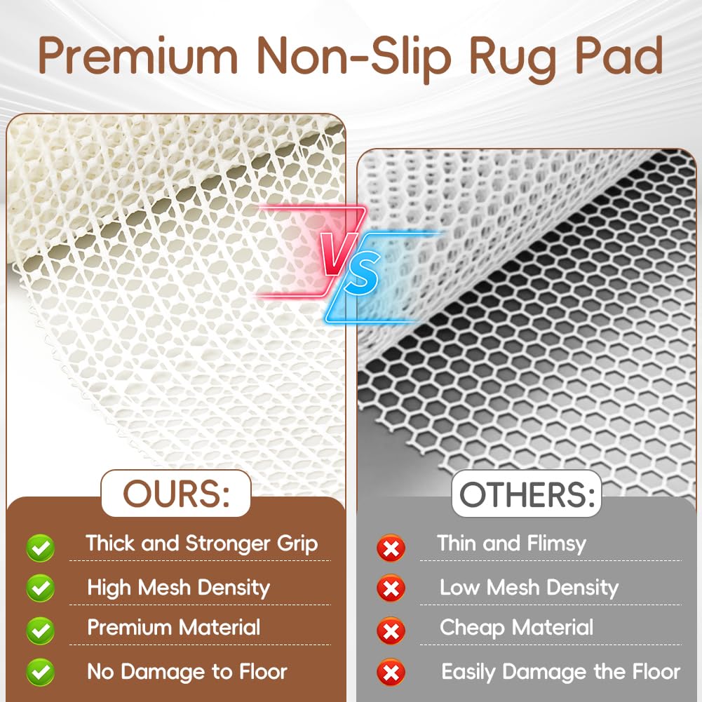 sous-Tapis Anti Derapant, 1.5m*2m Moquette Tapis Stoppeur, PVC Multi-Usage Anti Derapant Tapi, Anti-Glissement Protection Antidérapante pour Tiroirs - 5