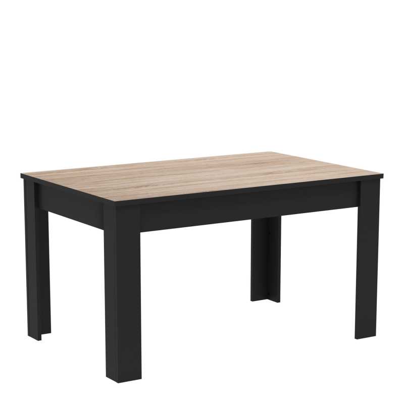 Table à manger rectangulaire décor bois et noir 4 personnes Derek-- - 8