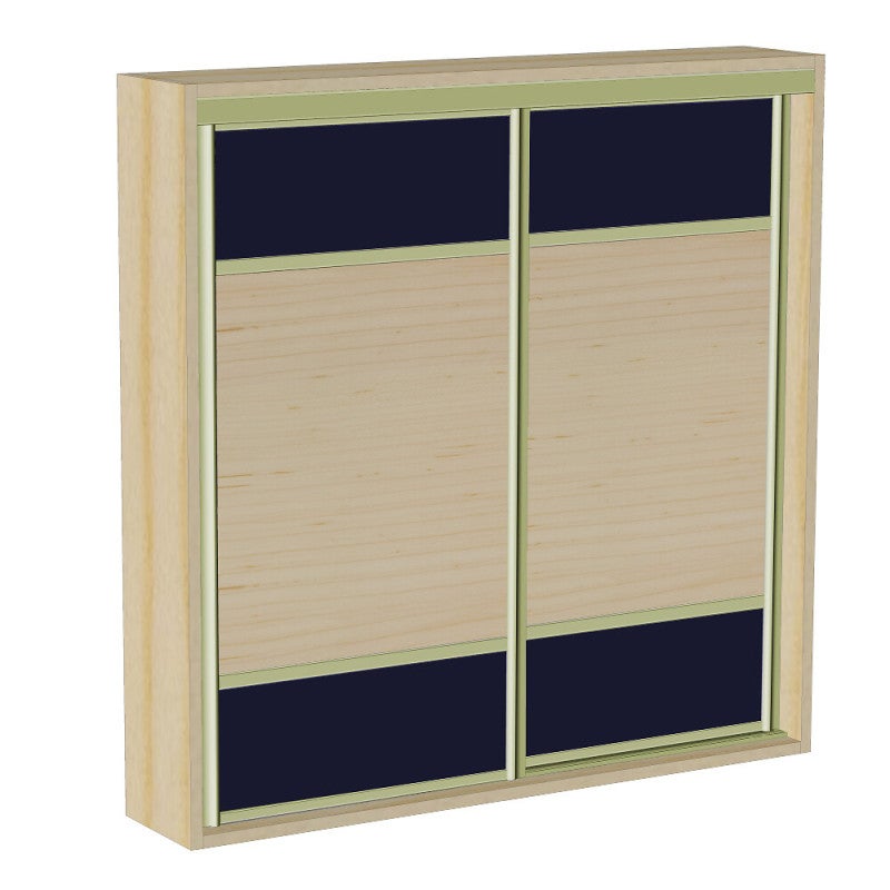 Kit SLID'UP 280 aluminium anodisé bronze pour 2 portes de placard coulissantes 18 mm - rail 2 m - 50 kg - 3