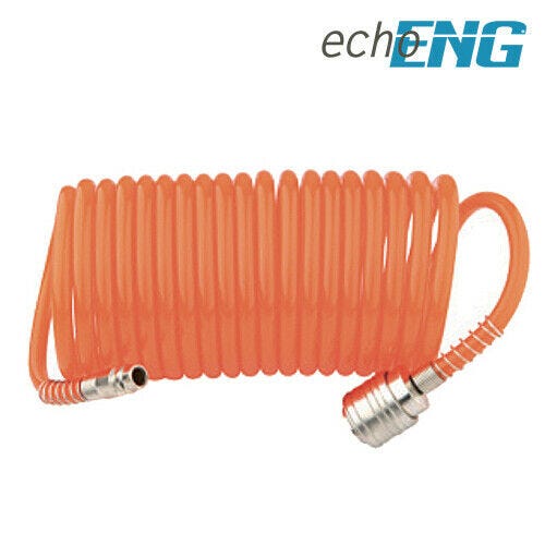 Tubo spirale aria compressa flessibile 10m compressore + raccordi cee Scheppach Tubo spirale aria compressa flessibile 10m compressore + raccordi cee Scheppach
