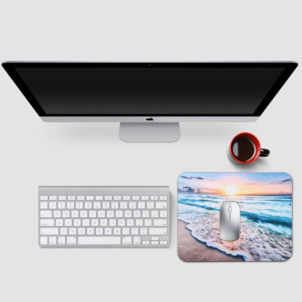 Podkładka pod mysz do gier/biura – ze wzorami – 24 x 20 x 0,3 cm – do komputerów stacjonarnych i laptopów (niebieska) - 5