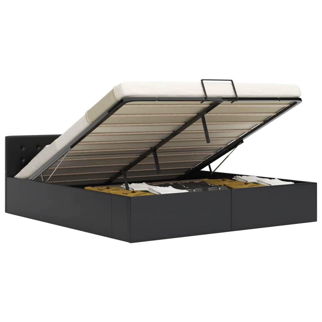 Lit Coffre Hydraulique 160x200 Cm - Avec Rangement Intégré, Ports USB Et Lumière LED - Blanc