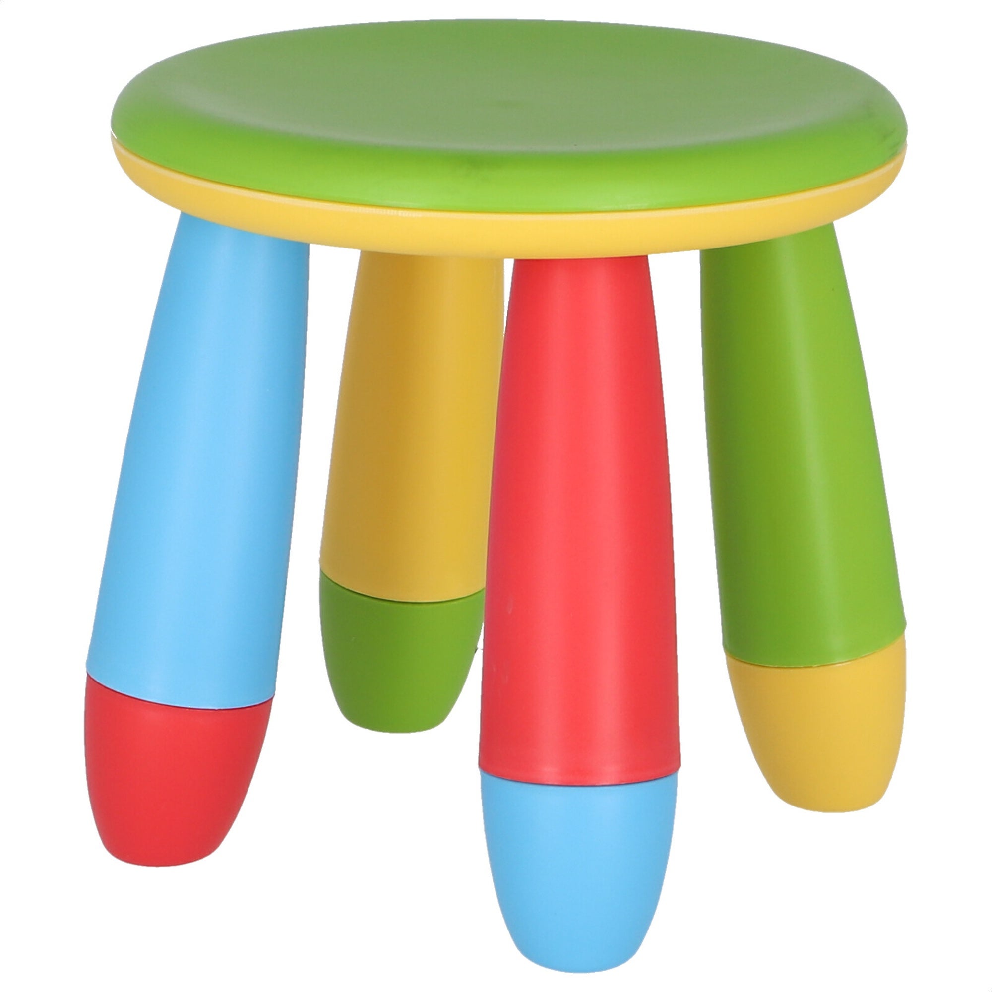WELL HOME FURNITURE & DECORATION Tabouret enfant vert en plastique solide et résistant, Dia:30 cm x H:26 cm - 5