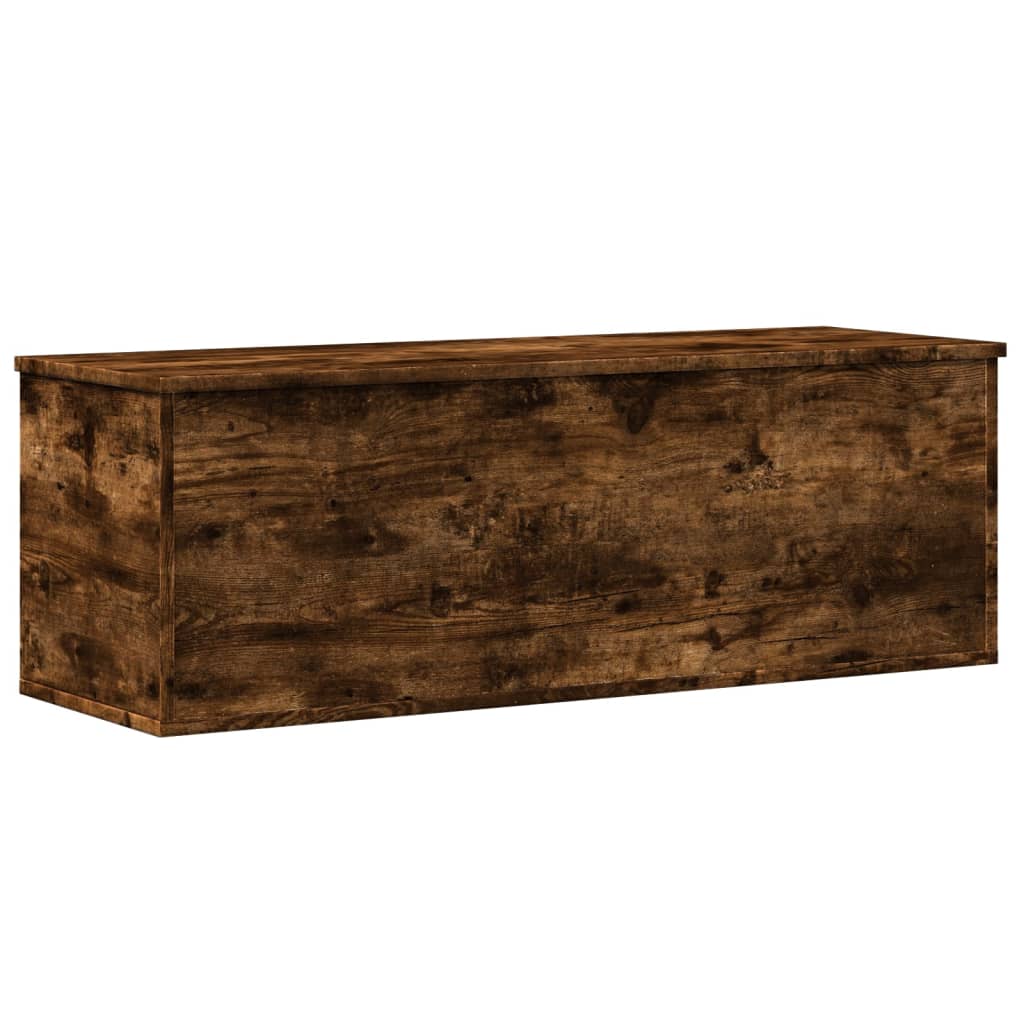 Caja de almacenaje | baúl de almacenaje madera ingeniería roble ahumado 102x35x35 cm cfw505003