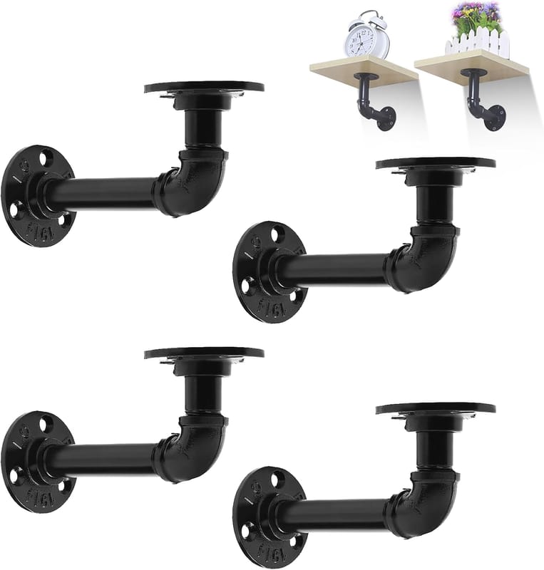 Supporto a Parete Estensibile in Ferro Nero Argento per Bastone Tende