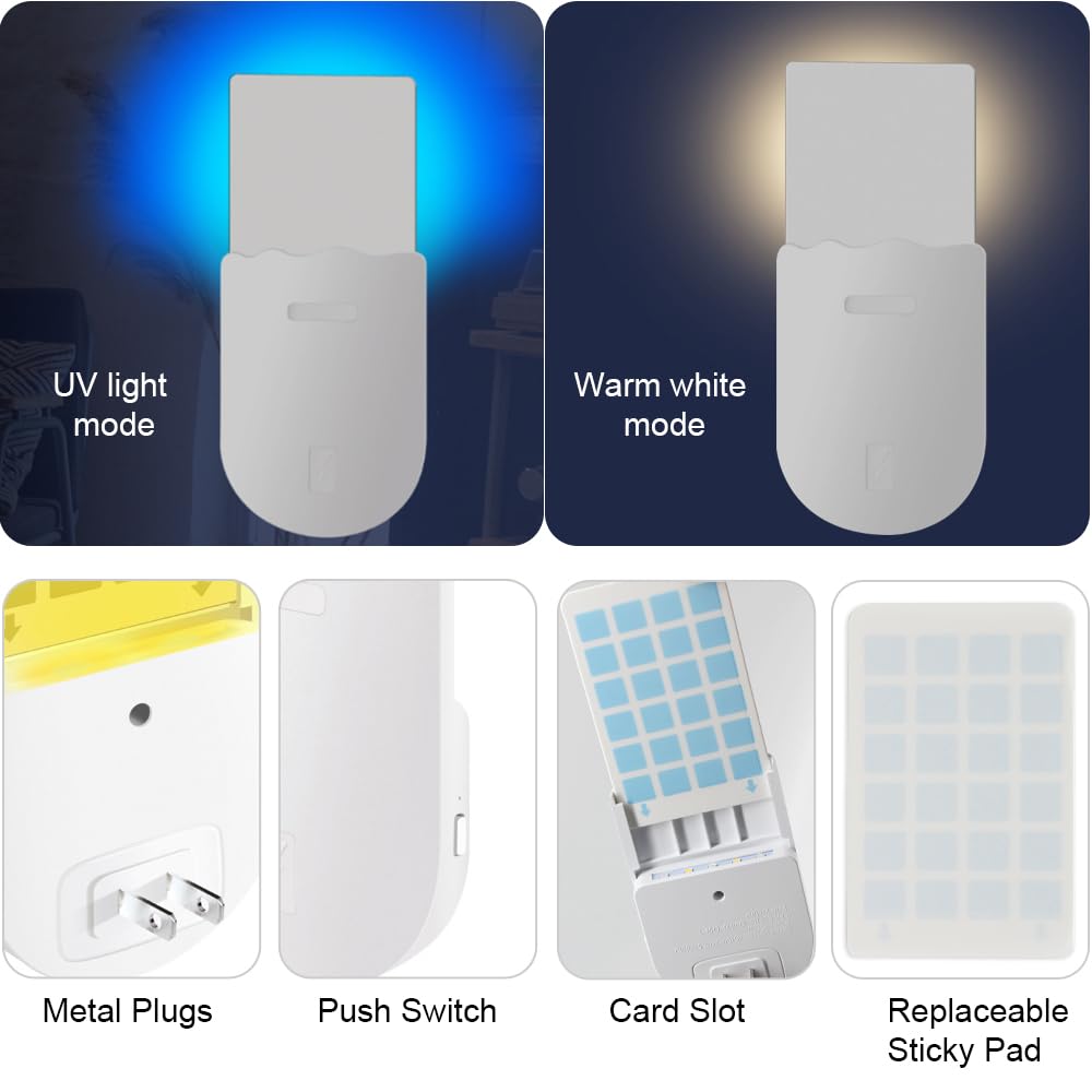 Anti Moucherons Interieur, Lampe UV Anti-Moustiques à Brancher avec Pads Collants pour Maison - 3
