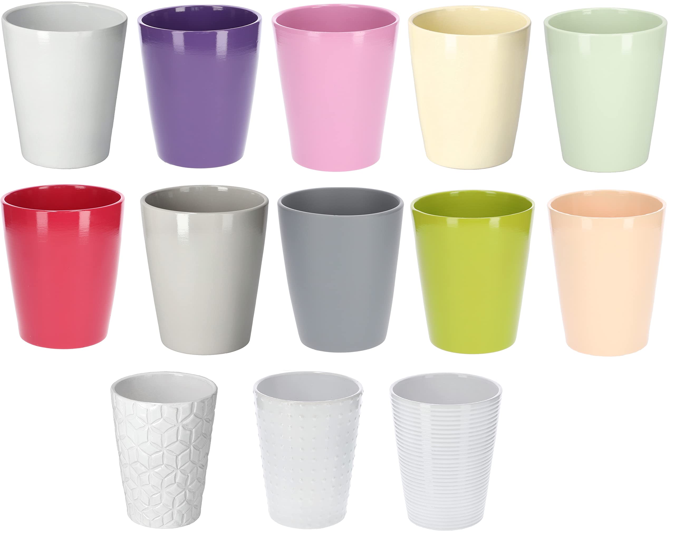 Doniczka osłonka donica ceramiczna na kwiaty rośliny ø12 cm fiolet gładka - KOTARBAU - 7