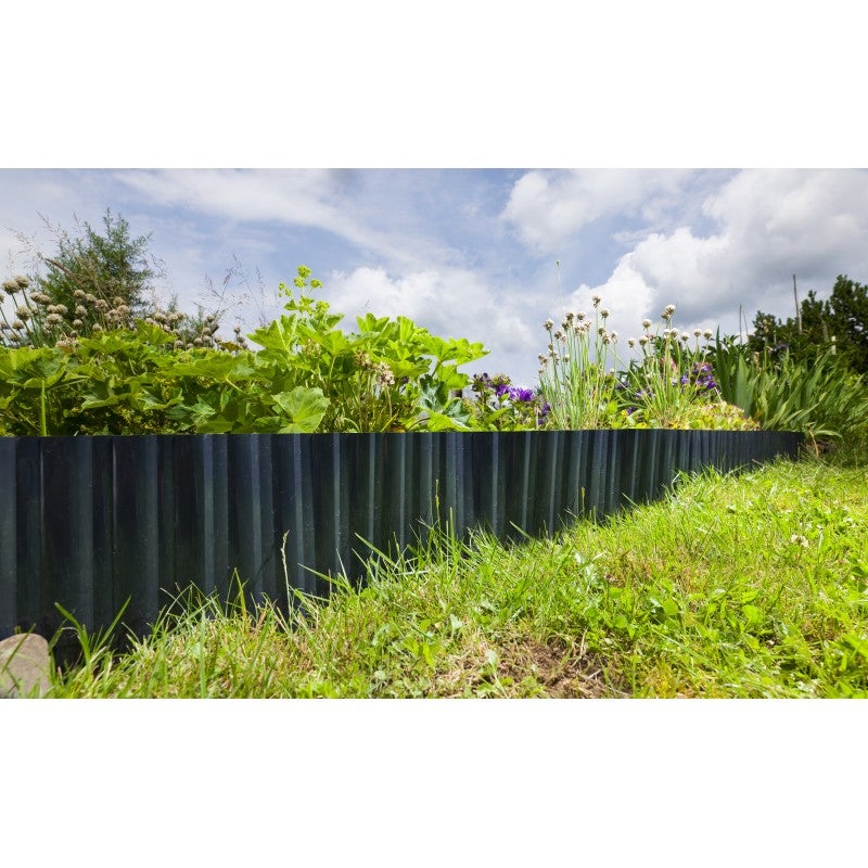 Bordure de jardin plastique ondulé - 9 m - Gris anthracite - 2