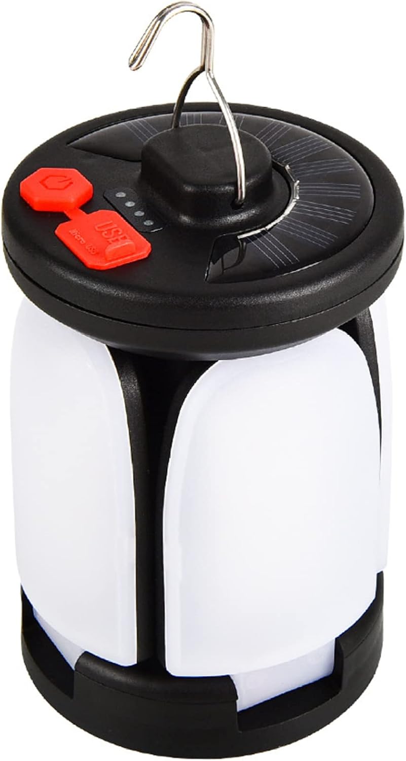 Akumulatorowa przenośna lampa kempingowa, składana lampa LED do namiotu – 6 trybów oświetlenia na kemping, wędkowanie i przerwy w dostawie prądu