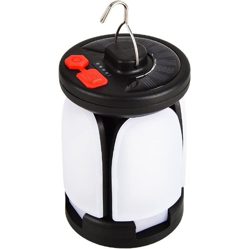 Akumulatorowa przenośna lampa kempingowa, składana lampa LED do namiotu – 6 trybów oświetlenia na kemping, wędkowanie i przerwy w dostawie prądu