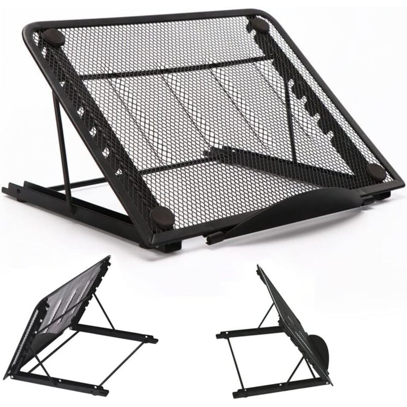 Podstawka pod laptopa, składana aluminiowa podstawka pod laptopa, regulowana podstawka pod laptopa, czarna