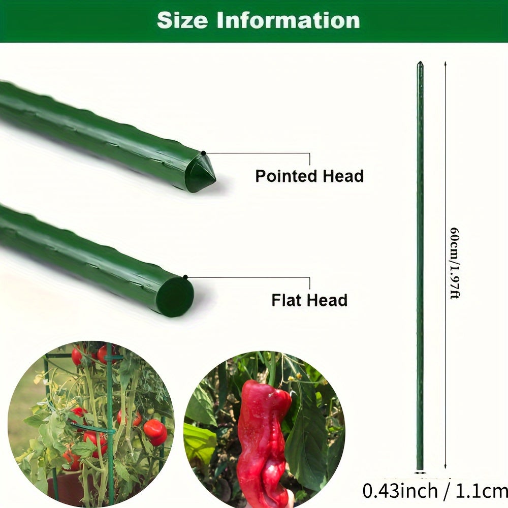 Lot de 58 tuteurs pour plantes de jardin, 20 tuteurs pour tomates, pour plantes grimpantes, plantes en pot, tomates, poteaux de clôture - 4