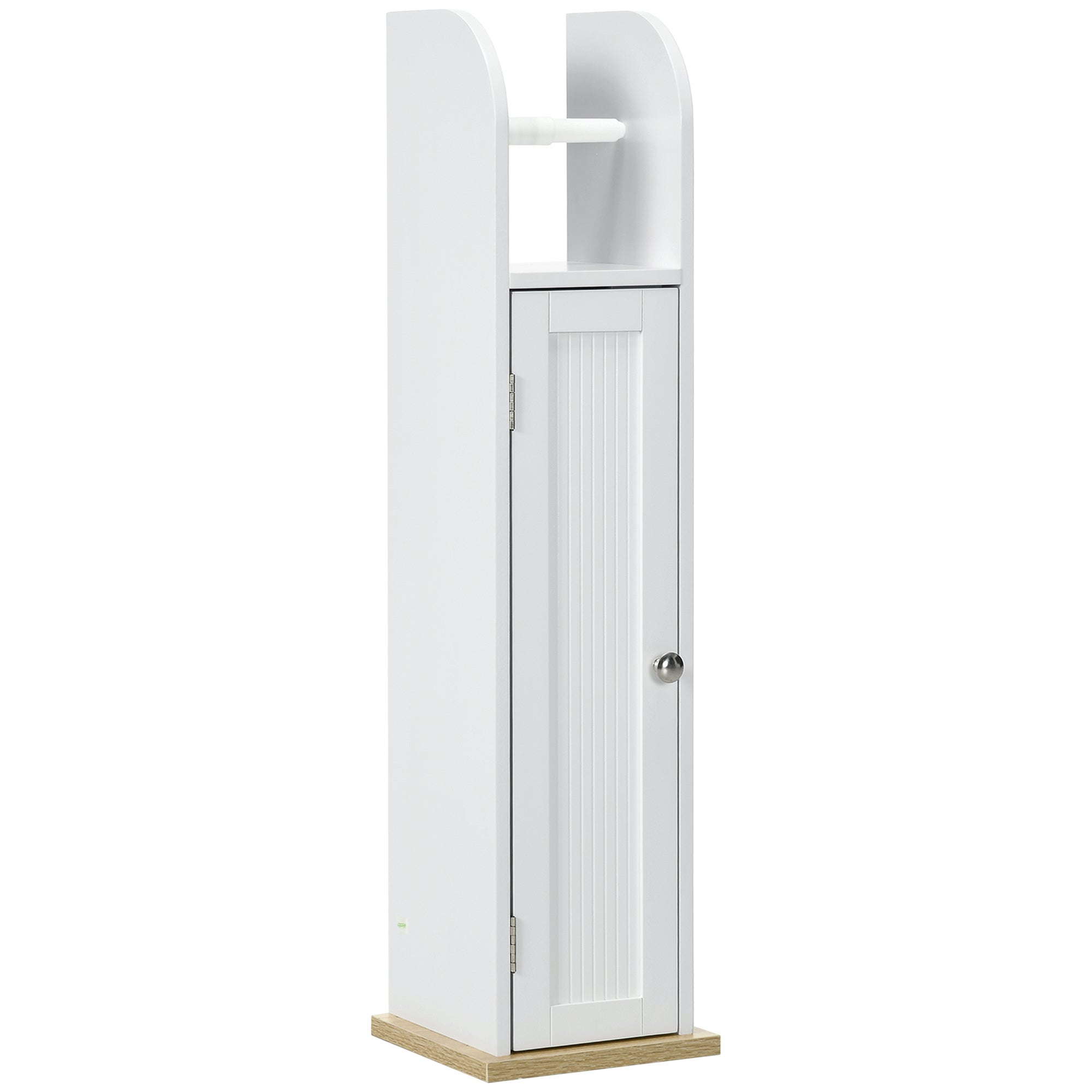 Leroy Merlin Bathroom Cabinet With Toilet Paper Holder And 3, Compartment Cabinet 20X20x80 Cm White Blanco 