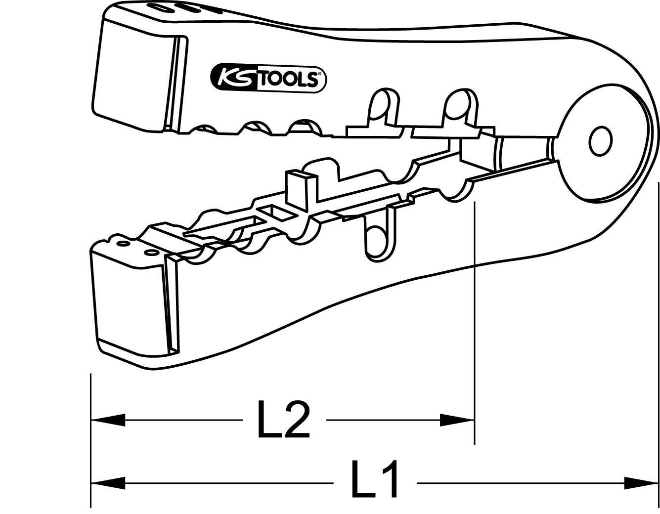 KS TOOLS 115.1241 Pince à dénuder pour câbles informatiques, 112 mm - 5
