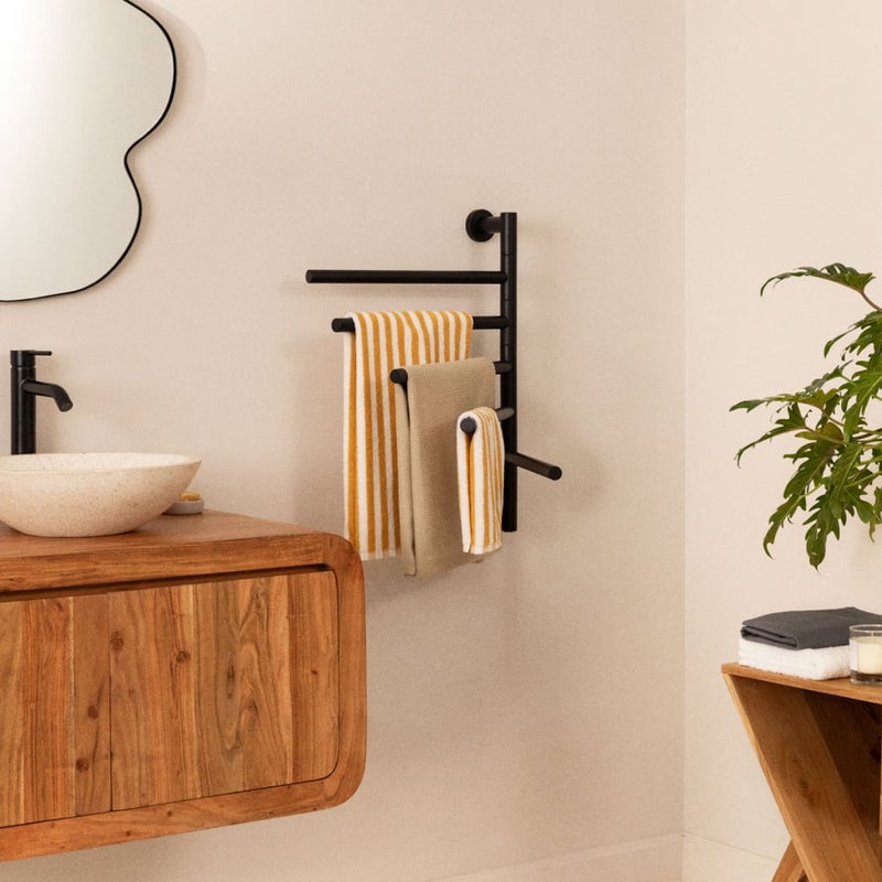 WARM TOWEL MINIMAL - Elektryczny wieszak 80W na ręczniki z prętami obrotowymi 180º