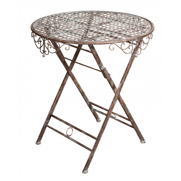 Tavolino Pieghevole In Polyrattan Con Vassoio - Beige 65x40x75 Cm - Perfetto Per Esterno - Foto 4