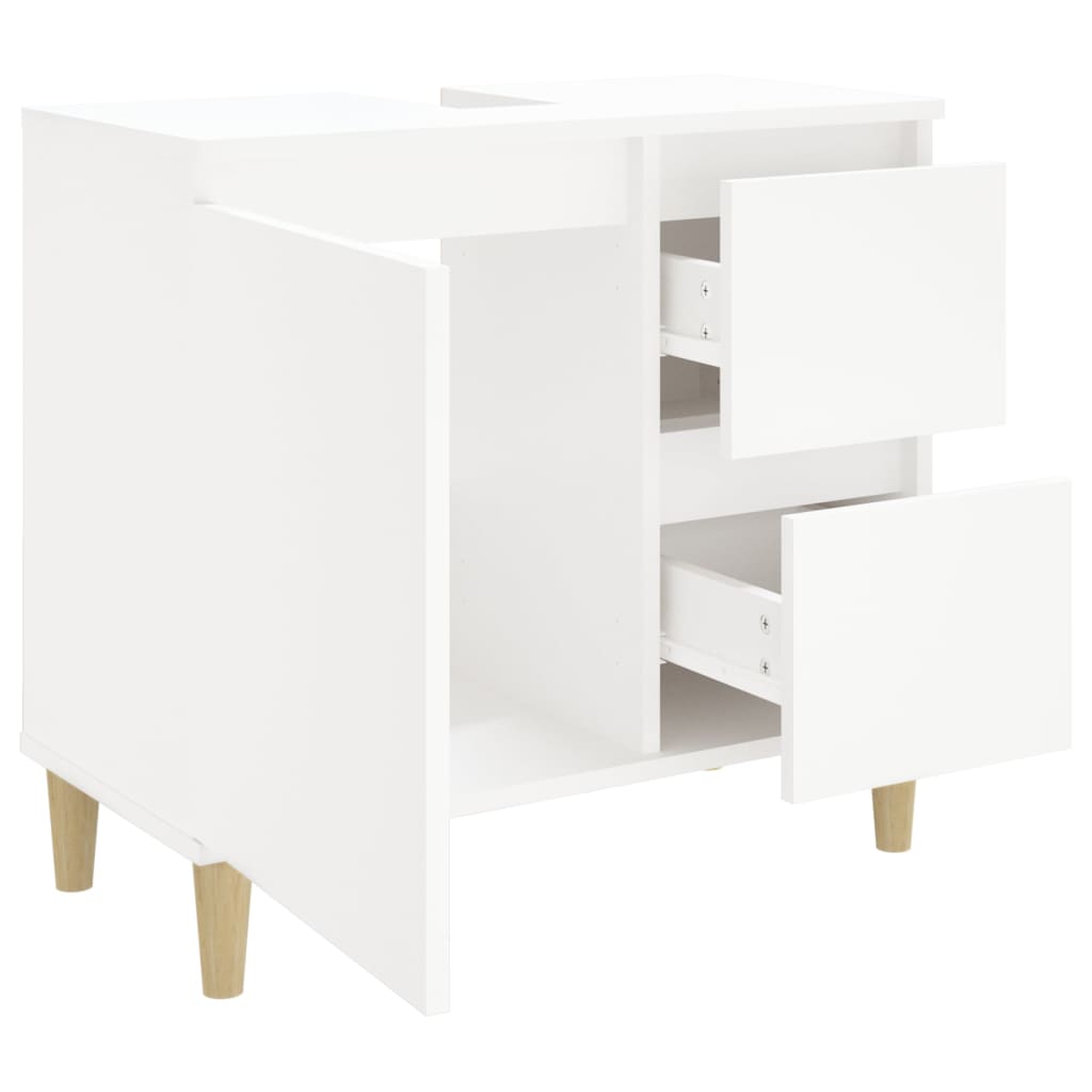 Mueble de baño blanco 65x33x60 cm de madera contrachapada - 6