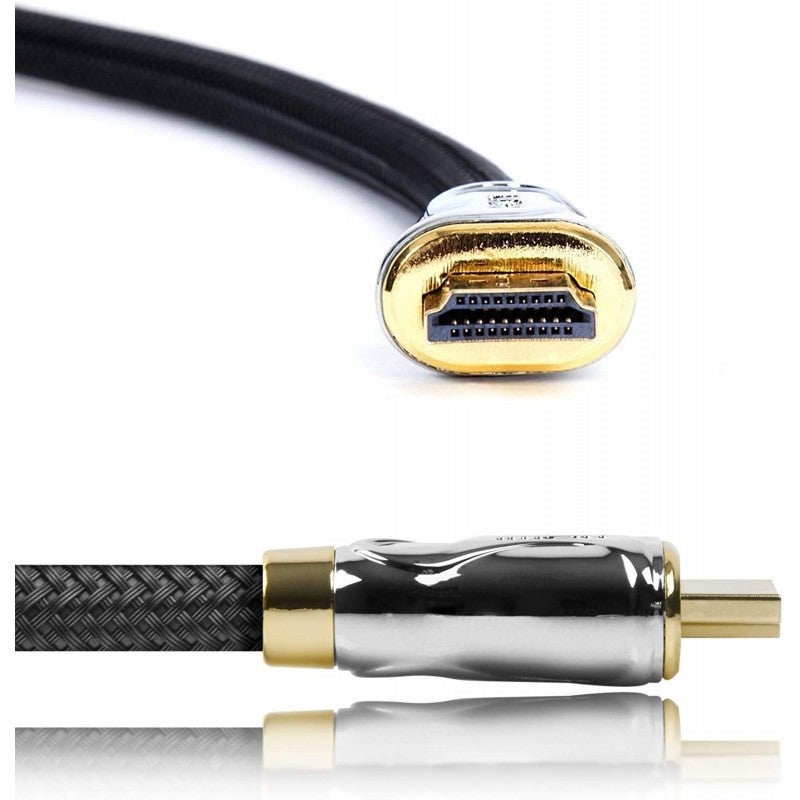 HDC04 Câble HDMI dernière génération 2.0 - 1,5 m - Tête en métal et Connecteurs en plaqué or 24K - Permet la Transmission Rapide de Signal - Ethernet - 8
