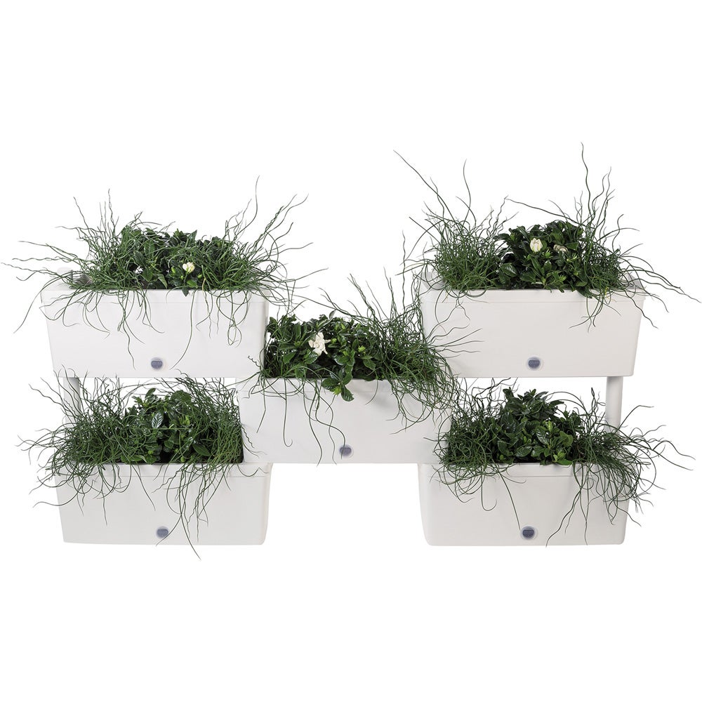 KIT JARDINIÈRE MODULAIRE 'BRIQUE' kit 5 pcs - couleur crème - 2