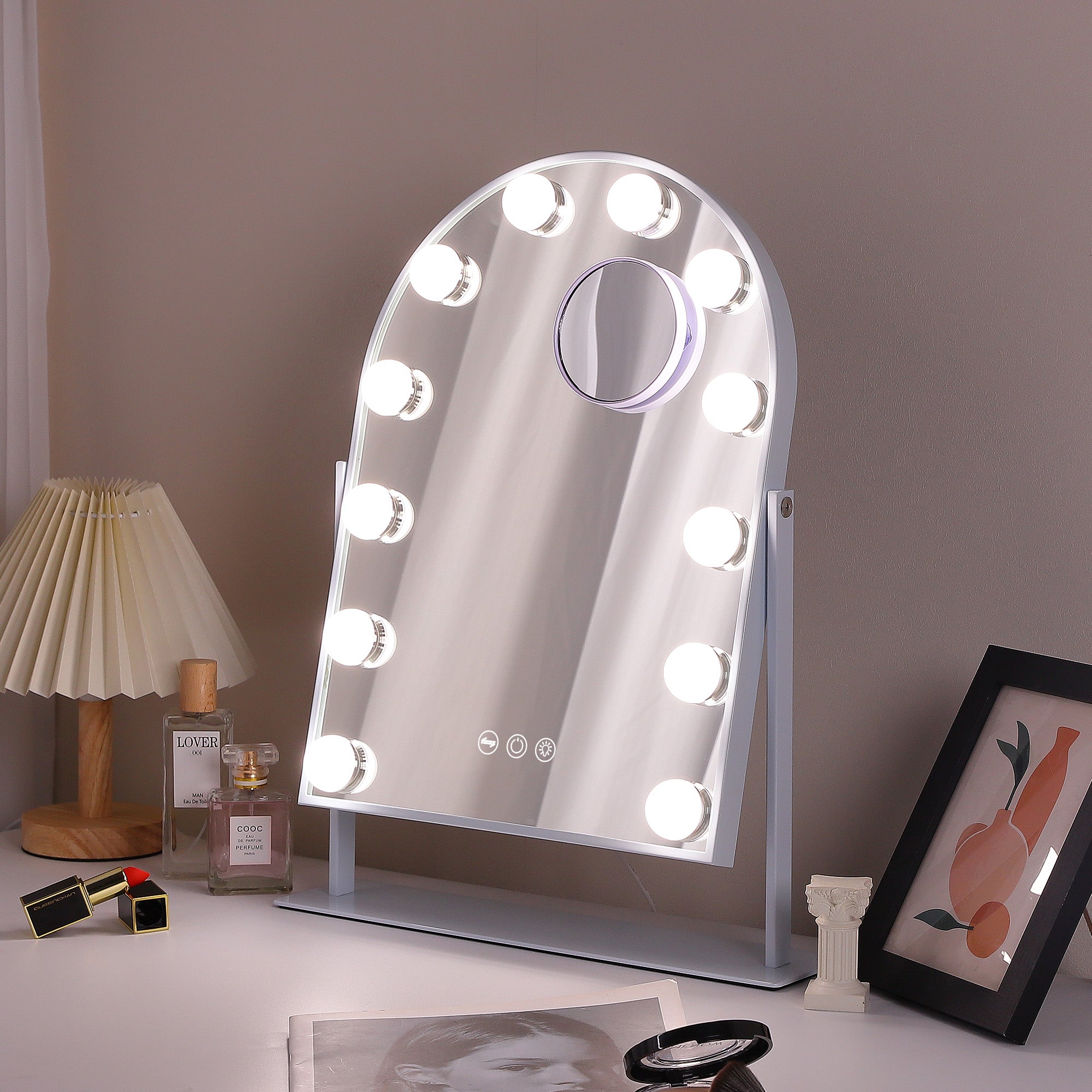 Specchio da trucco Hollywood illuminazione LED - 30 x 41 cm - Arco - 2