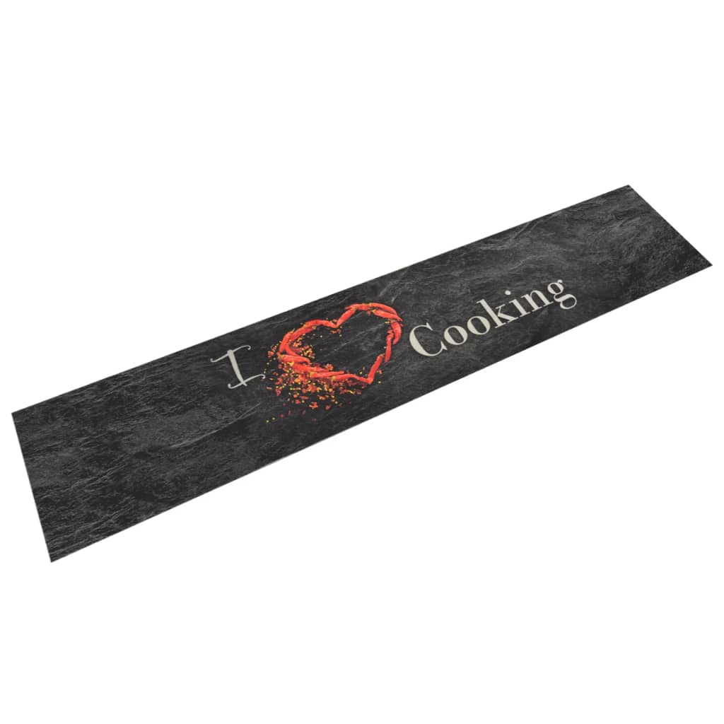 Maison exclusive - alfombra de cocina lavable terciopelo cooking negro 60x300 cm