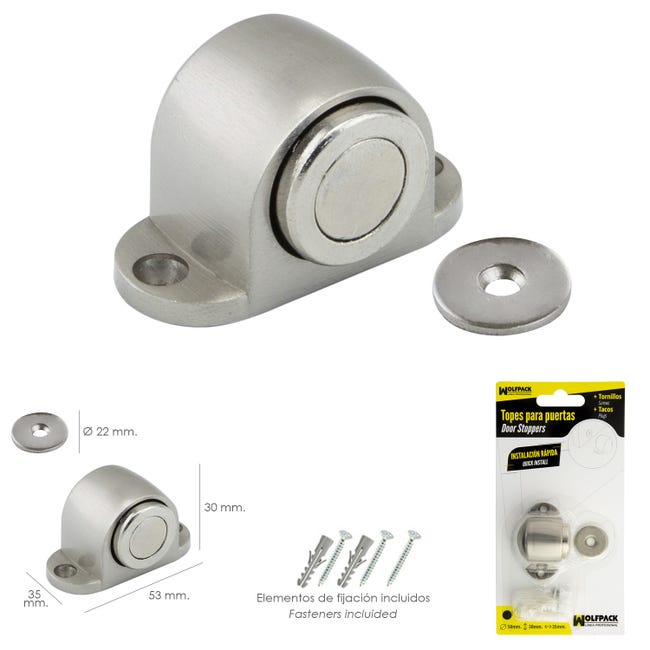 Fermaporta Magnetico In Acciaio | 4 Pezzi Con Adesivi E Viti | Proteggi Porte E Pareti - Foto 3