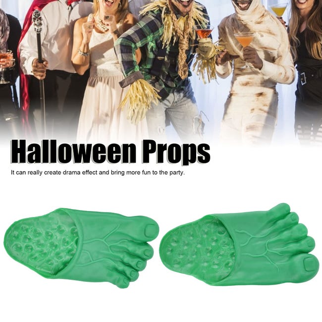 Pantofole Divertenti A Forma Di Piedi Giganti - Verde, Taglia Unica, Per Halloween E Cosplay - Foto 8
