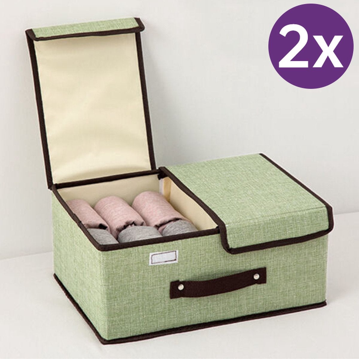 TDR, Cutie de depozitare pliabilă, 2 compartimente (compartimentul din mijloc este detașabil), Material robust și durabil, 50 * 30 * 25 cm