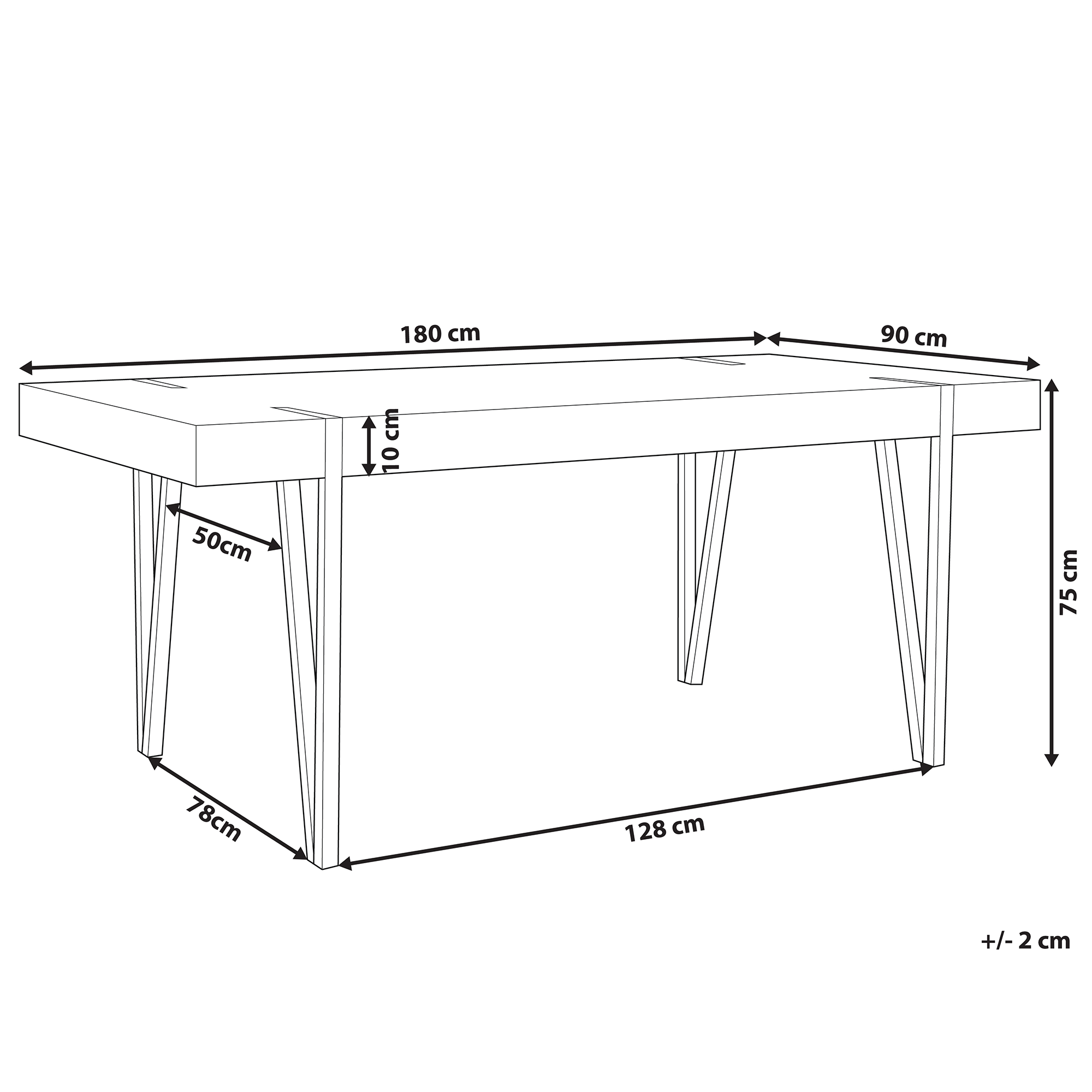 Tavolo da pranzo ADENA Marrone 180 cm 90 cm - 2
