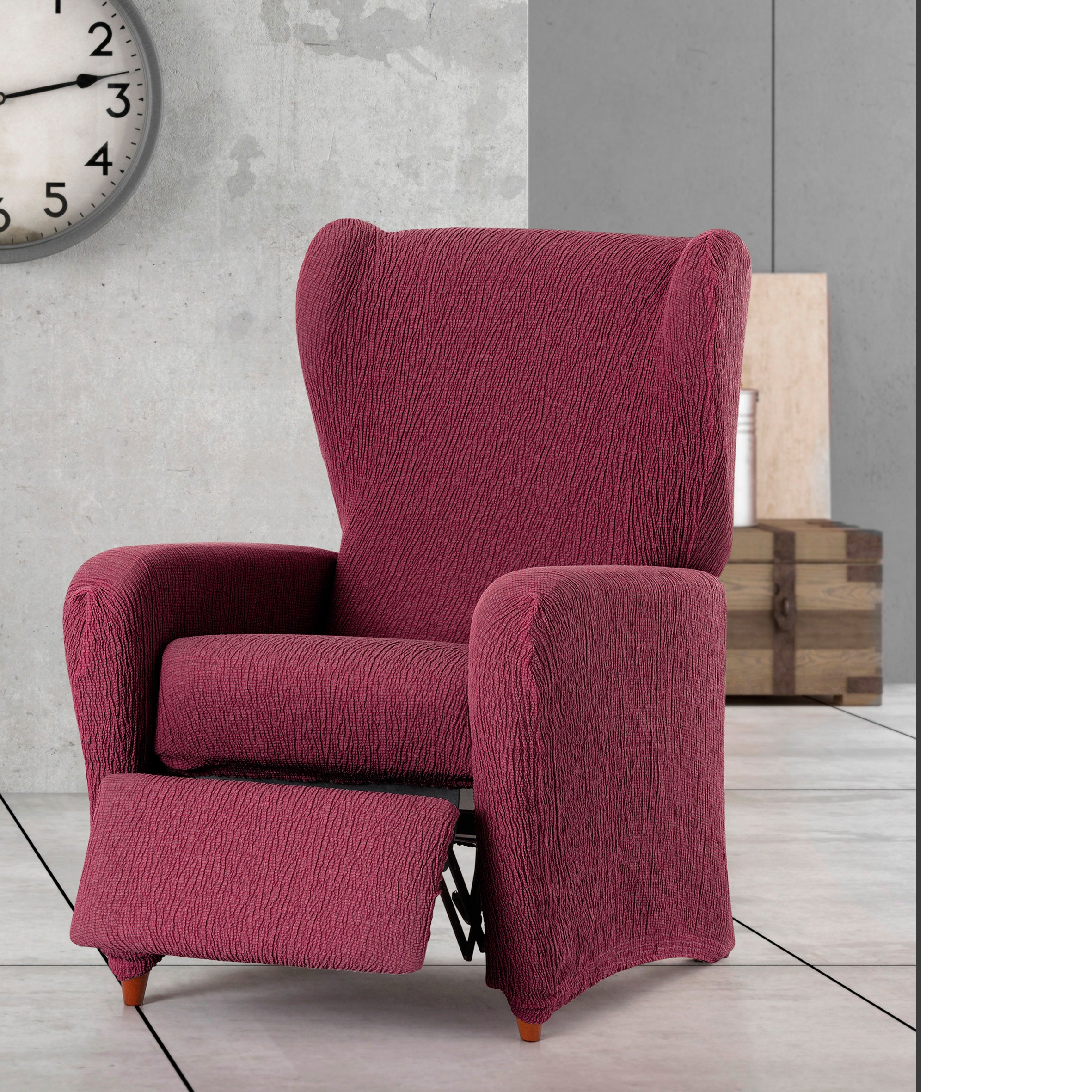 Copripoltrona Troya relax bielastico bordeaux 60 - 75 cm - 3