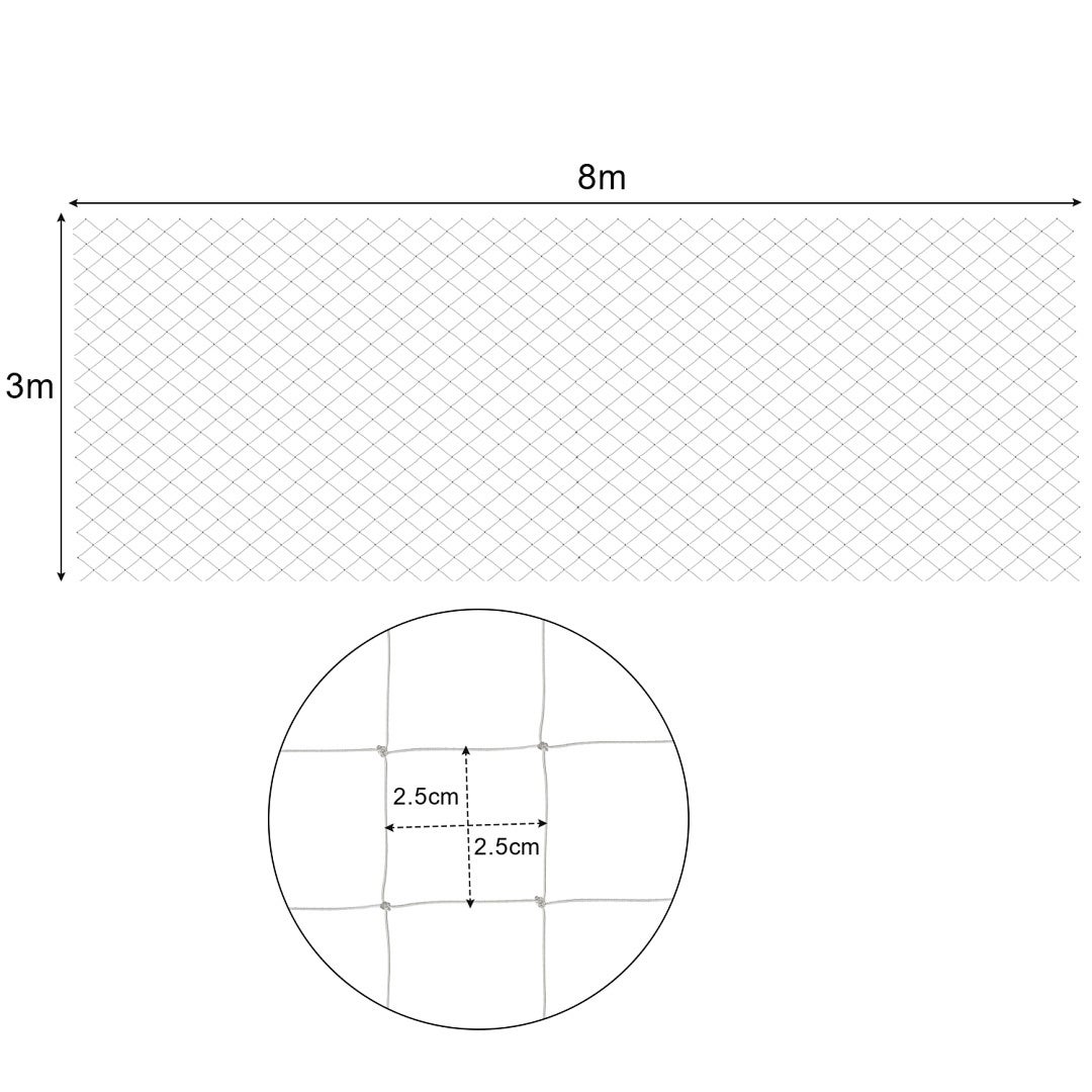 Rede antiqueda para gatos 8x3 m transparente, proteção de varanda resistente ao tempo, montagem rápida - 2