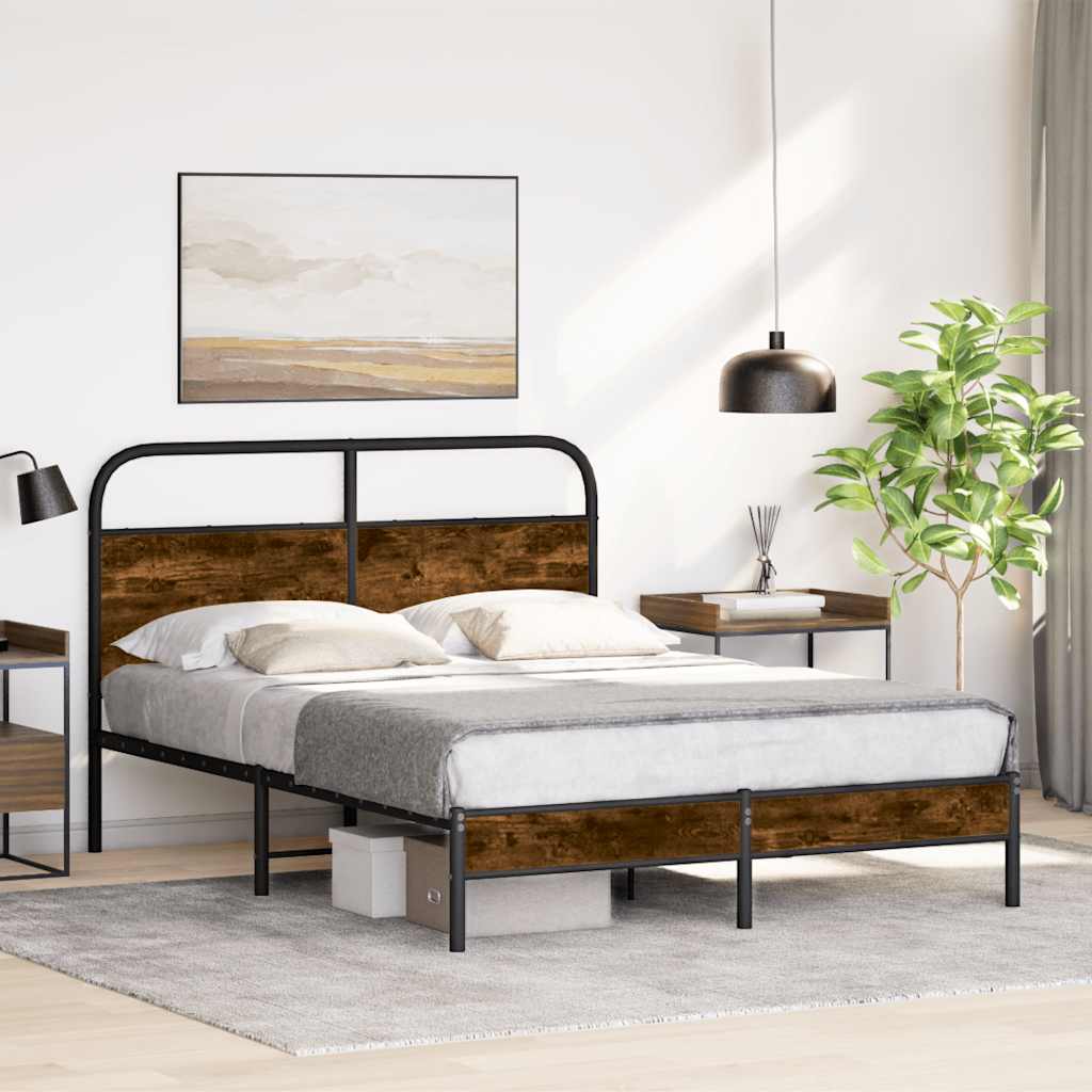 Łóżko Metalowe Rama Łóżka Metalowa Ze Stelażem Pokoj Sypialnia 140x190 cm