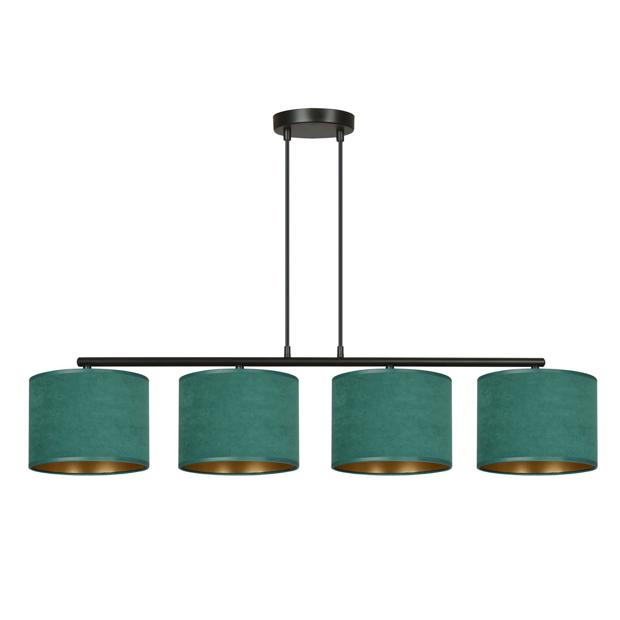 Lampa wisząca Hilde czarno-zielona-złota 4xE27x15W wym: 100 x 97 x 20 cm tkanina Emibig
