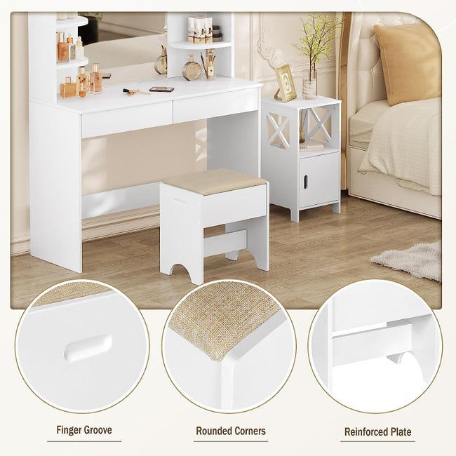 Tabouret de coiffeuse en velours rose pour chambre à coucher, coiffeuse, chaise de maquillage élégante avec coussin confortable, tabouret de table à thé moderne pour décoration d'intérieur (54 x 45 x Tabouret de coiffeuse en velours rose pour chambre à coucher, coiffeuse, chaise de maquillage élégante avec coussin confortable, tabouret de table à thé moderne pour décoration d'intérieur (54 x 45 x