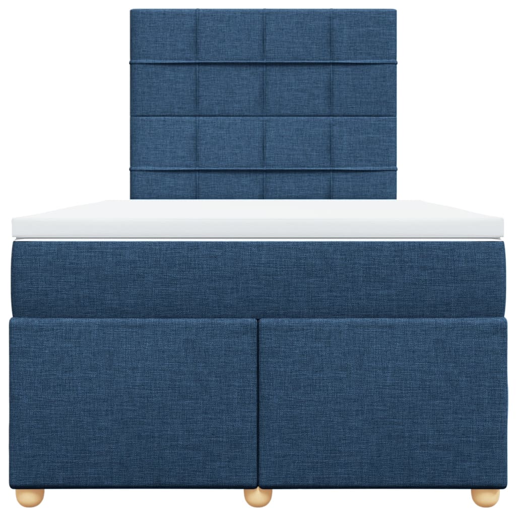 Maison Exclusive - Sommier à lattes de lit avec matelas Bleu 120x200 cm Tissu - 6