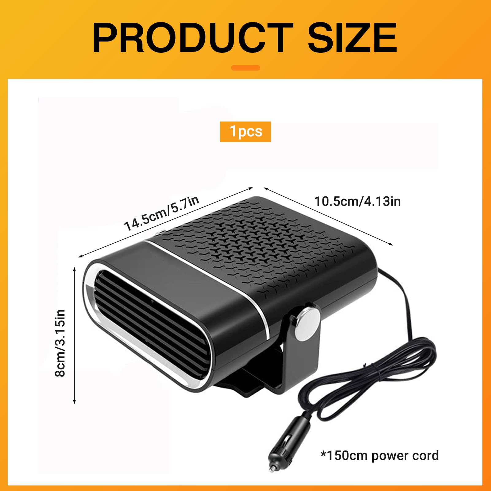 Riscaldatore portatile per auto da 12V con funzione di sbrinamento purificazione dell'aria adatto per sbrinare i riscaldatori del parabrezza dell'auto - 7