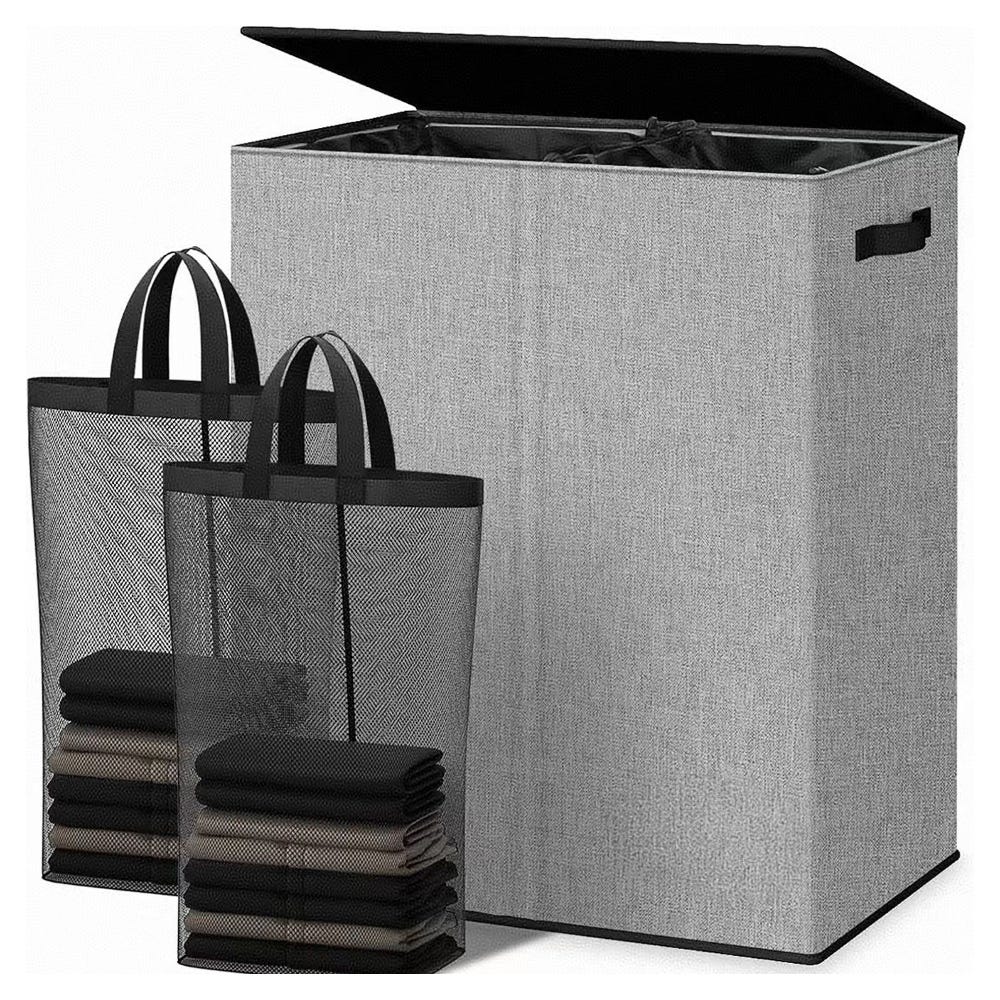 Lifewit Panier a linge avec 2 compartiment, Cadre en métal, Grand Bac a Lifewit Panier a linge avec 2 compartiment, Cadre en métal, Grand Bac a
