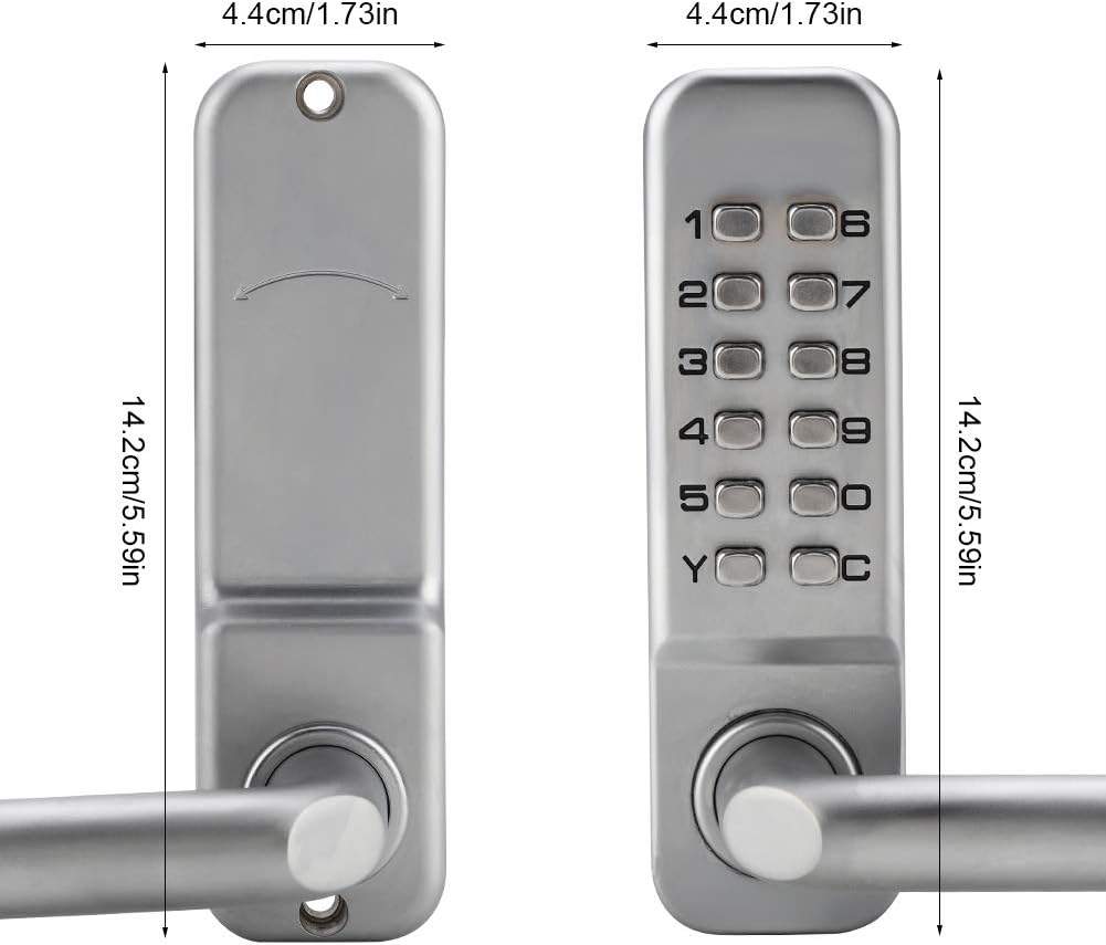 Cerradura Mecánica Lybunair Con Código De 1-11 Dígitos: Aleación De Zinc, Para Puertas De 30-60 Mm, Sin Llaves