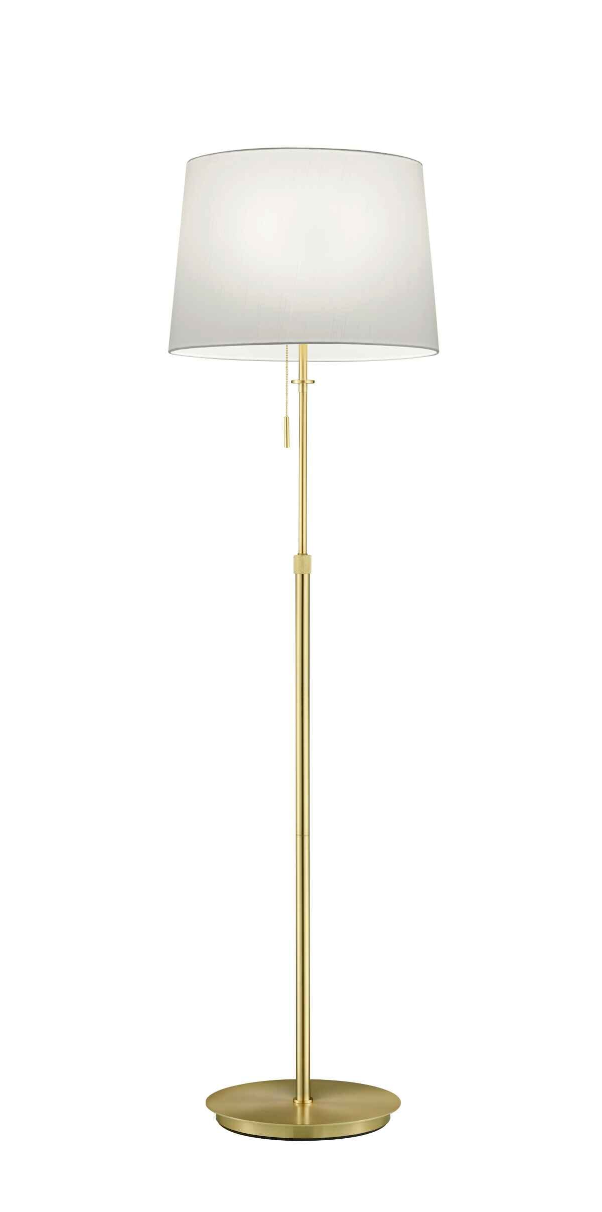 Lampa podłogowa stojąca Lyon biało-złota 3xE27x60W wym: 180 x 46,3 x 46,3 cm tkanina Trio